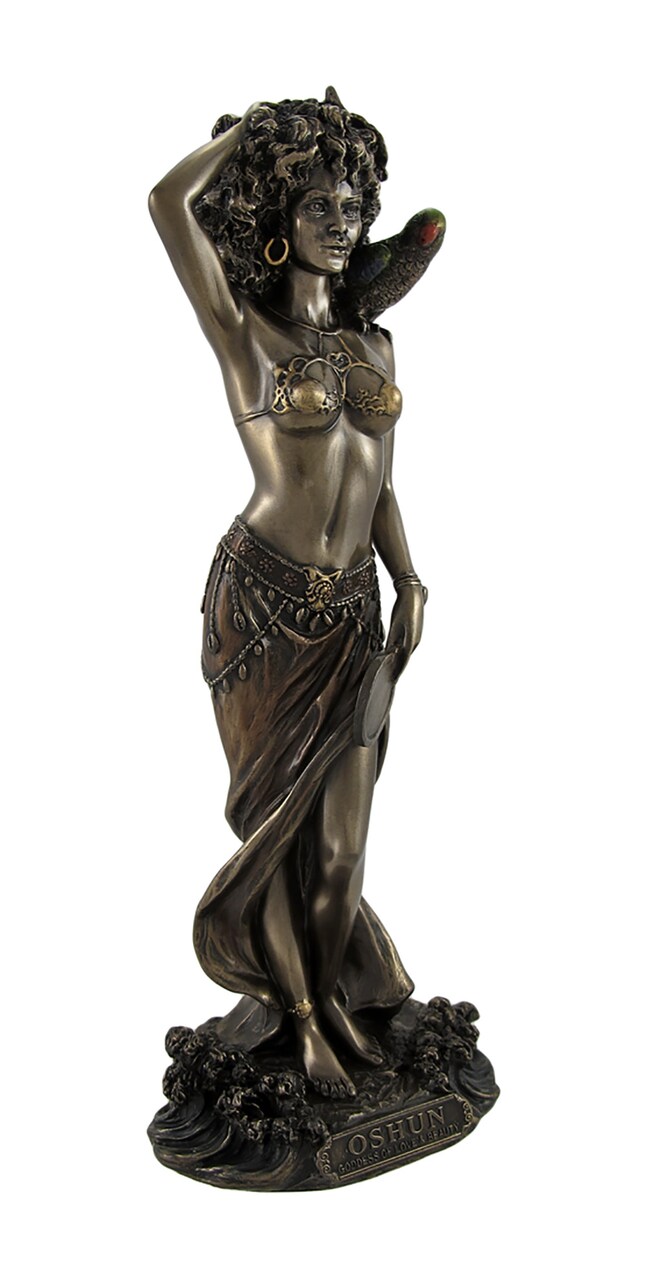 Bronzed Oshun Goddess of Love, Marriage, and Maternity Statue